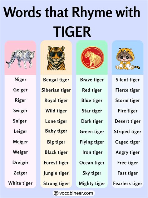 Strong Rhymes for Tiger: 738 Creative Words for Kids
