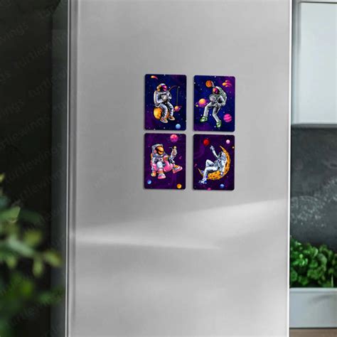Fridge Magnets | Astronaut Space Design Fridge Magnets Set of 4 ( 60 x ...