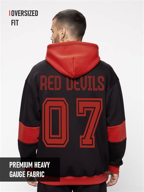 Red Devils Oversized Hoodie - Red & Black – Crazymonk