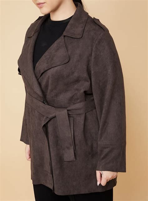 Buy Women Suede Longline Overcoat Online at just Rs. 3099.0 ...