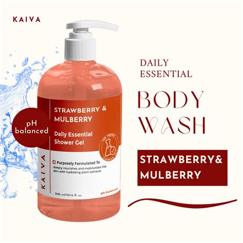Strawberry & Mulberry Shower Gel | Sulfates & Paraben Free – KAIVA