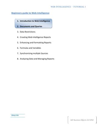 Image result for Web Intelligence Tutorial