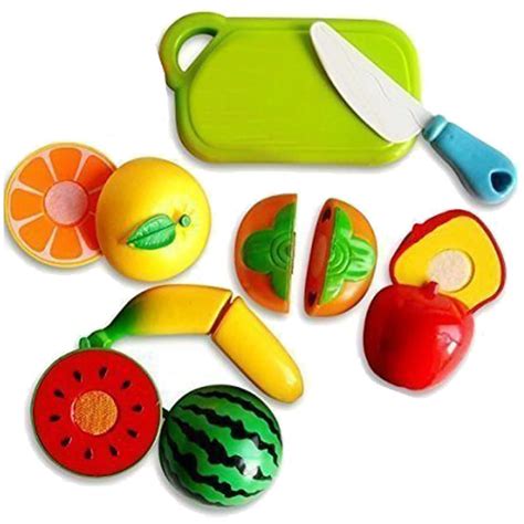Buy Rudra enterprise 5 Pcs Fruits and Vegetables Cutting Play Toy Set ...