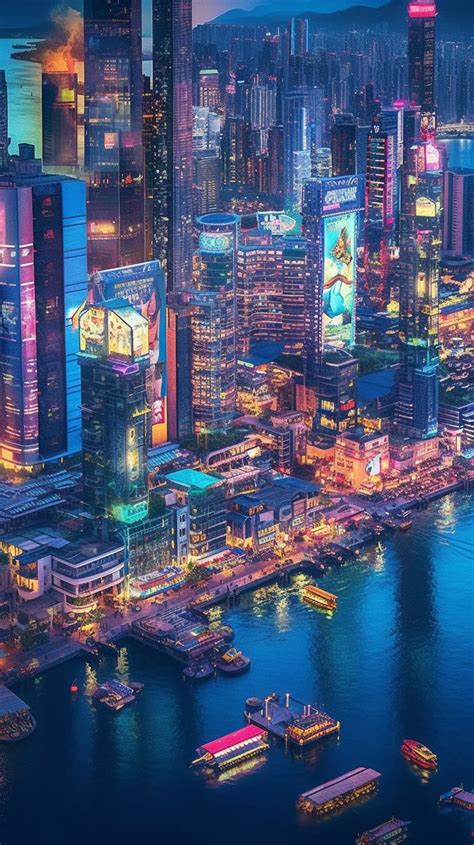 Cyberpunk Waterfront Area