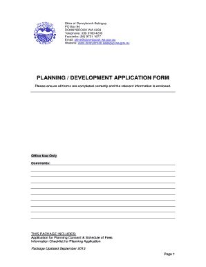 Fillable Online PLANNING DEVELOPMENT APPLICATION FORM Fax Email Print ...