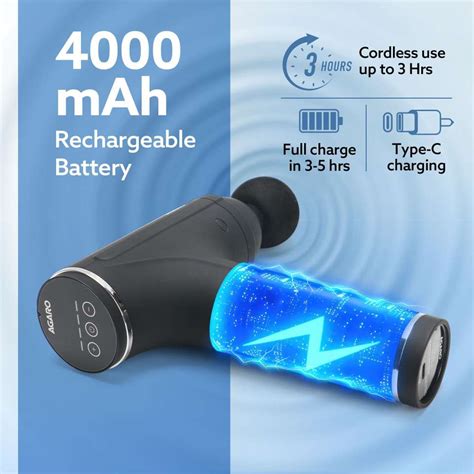 AGARO Galaxy Gun Massager, 4 Heads, 6 Speed, Rechargeable, Handheld ...