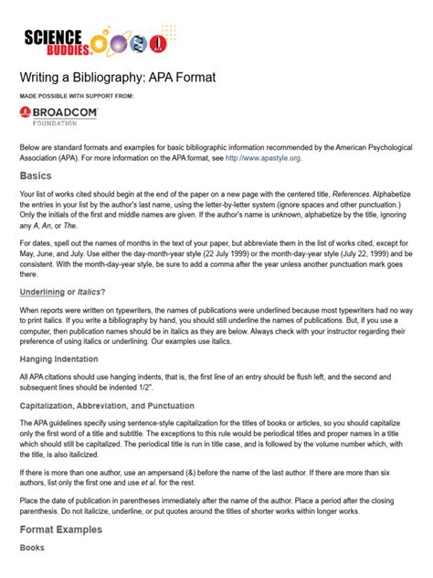 Image result for APA Bibliography Format