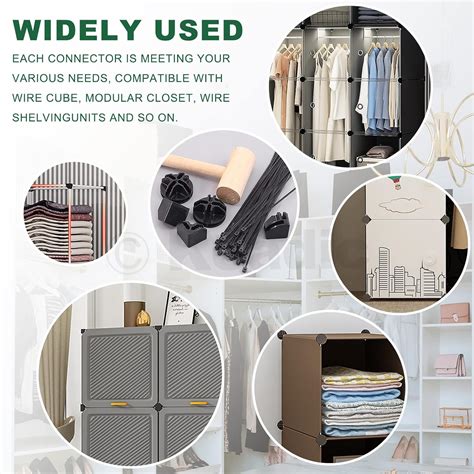 Buy Keadic 91Pcs Black Wire Grid Cube Plastic Connectors with Nylon ...