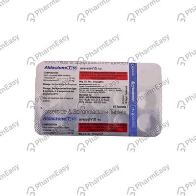 Aldactone T 10mg Strip Of 15 Tablets: Uses, Side Effects, Price ...
