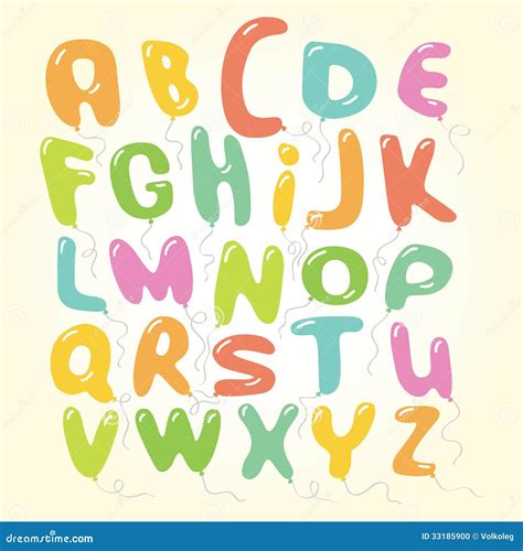 Vector Balloons Font Letters Alphabet Illustration Stock Vector ...