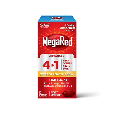 MegaRed Advanced 4-In-1 Extra Strength Omega-3 Fish Oil and Krill Oil ...
