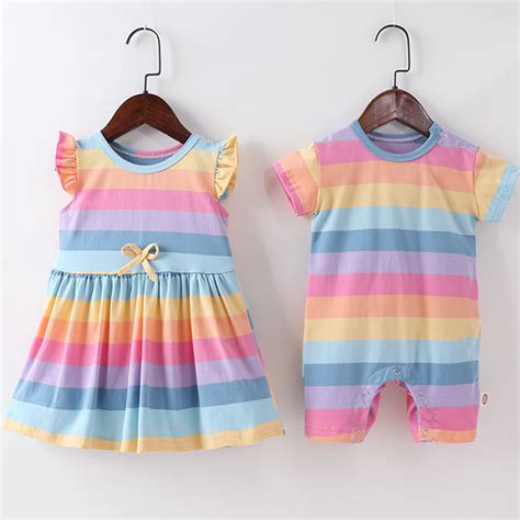 Little baby rainbow stripes jumpsuit baby robe children angel wings ...