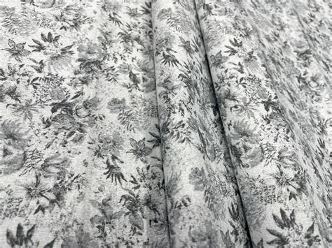 White Floral Abstract Giza Pure Cotton Shirting Fabric