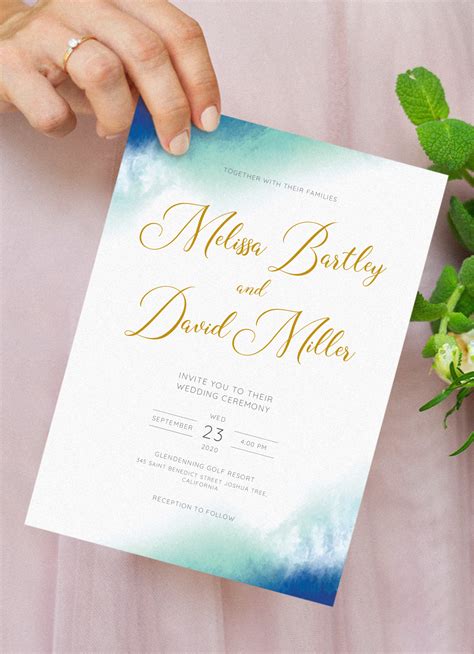 Download Printable Deep Sea Beach Wedding Invitation PDF