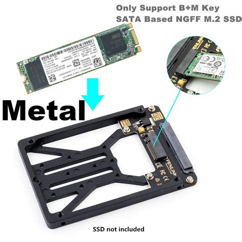 M.2 NGFF SATA SSD to 2.5" SATA Enclosure, Mini PCIe SSD Adapter SATA to ...