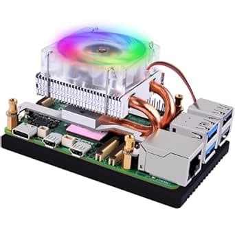 GeeekPi Low-Profile CPU Cooler for Raspberry Pi 5, 4-Pin Fan with ...