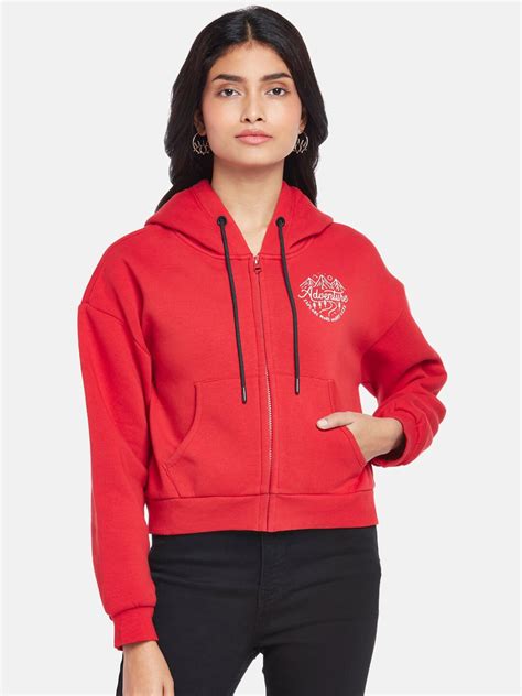 Buy People Women Red Printed Sweatshirt - Sweatshirts for Women ...
