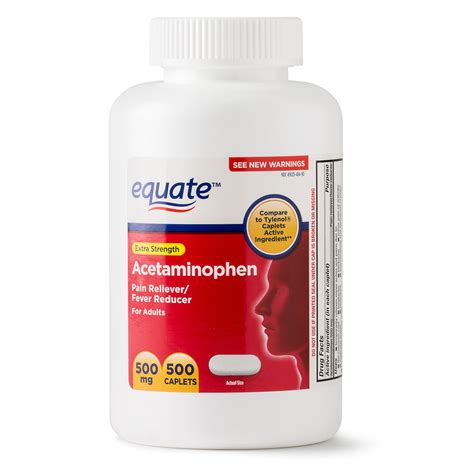 Equate Extra Strength Acetaminophen Caplets, 500 mg, 500 Ct - Walmart ...