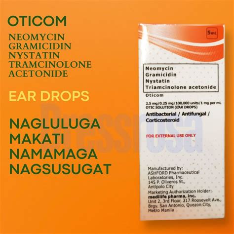 Ear Care Drops (Oticom) 0tic Solution Ear Discharge, Anti- fungal, Itching, Swelling, Ear Care ...