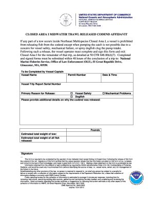 Fillable Online nero noaa Reporting Requirements for Closed Area I ...