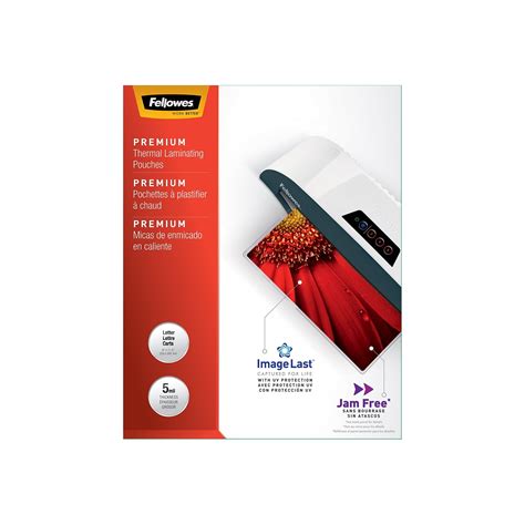 Fellowes ImageLast Premium Thermal Laminating Pouches, Letter Size, 5 ...