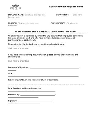 Equity Review Request Doc Template | pdfFiller