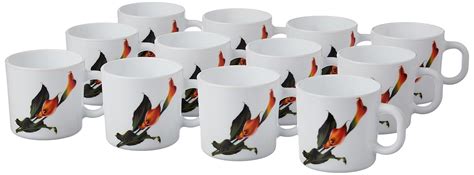 Larah by BOROSIL Stargazer Opalware Mug, Set of 12 Tea/Coffee Mugs, 180 ...