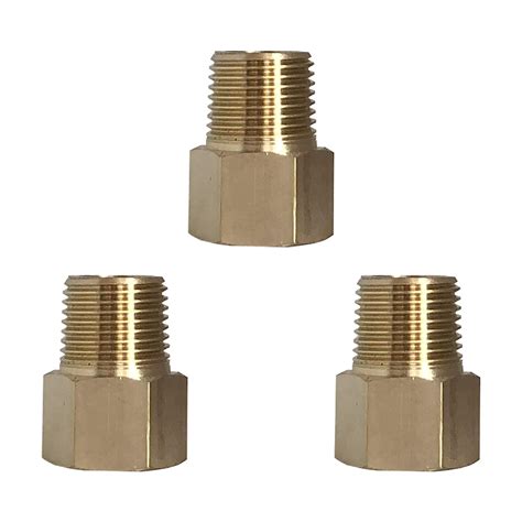 3 Pack NPT 1/2"Male x G1/2" Female Brass Pipe Fitting Reducer Thread ...