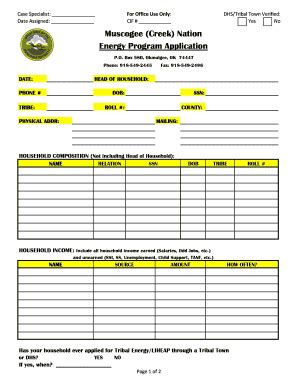 Muscogee (Creek) Nation Energy Program Application - Fill and Sign ...
