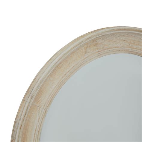Washed Wood Round Framed Mirror | Wholesale by Hill Interiors