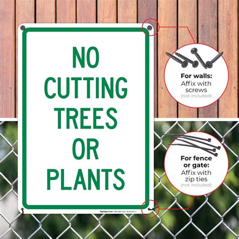 Buy No Cutting Trees Or Plants Green Sign, 10x14 Inches, Rust Free .040 ...