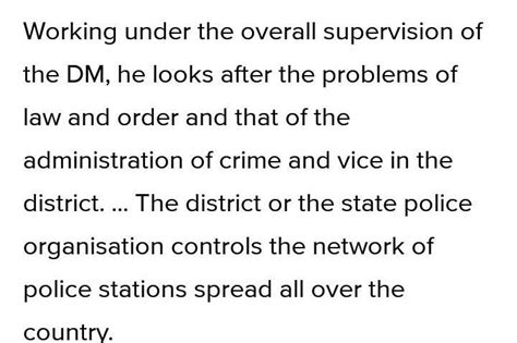how are the police structured at the district level - Brainly.in