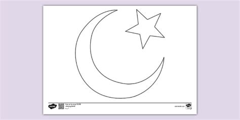 Moon and Star Colouring Sheet