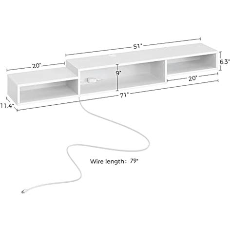 Rolanstar TV Stand White, Floating TV Stand with | Ubuy India