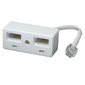 PRAV® Male RJ11 US Plug to Dual UK BT Socket Telephone Adapter : Amazon ...