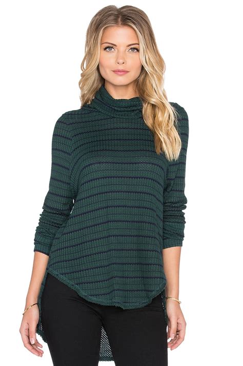 Free People Striped Drippy Thermal in Forest & Marine Combo | REVOLVE