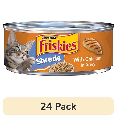 (24 pack) Purina Friskies Shreds With Chicken in Gravy, Wet Cat Food, 5 ...