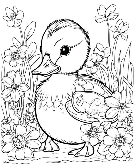 duck coloring pages for toddlers 27465929 Vector Art at Vecteezy