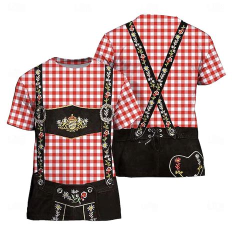 Oktoberfestbier Bayerisch T-Shirt-Ärmel Lederhosen 3D Grafik Für Herren ...