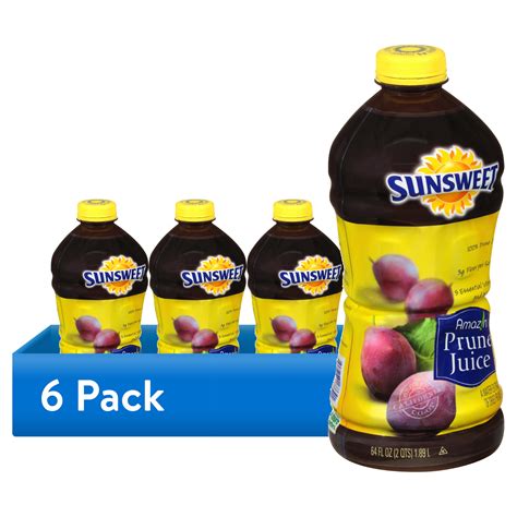 (6 pack) Sunsweet AmazIn 100% Juice, Prune, 64 fl oz, 1 Count - Walmart.com