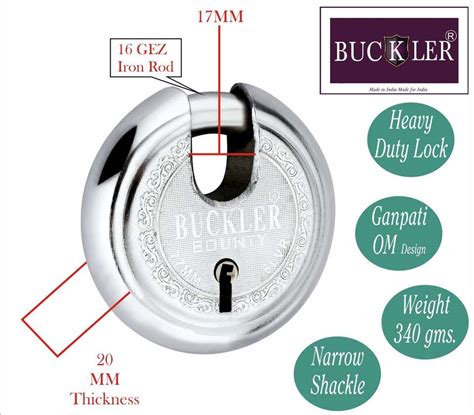 BUCKLER Iron-Steel Main Gate,Main Door, Godown-Shutter Lock, 77MM,8 ...
