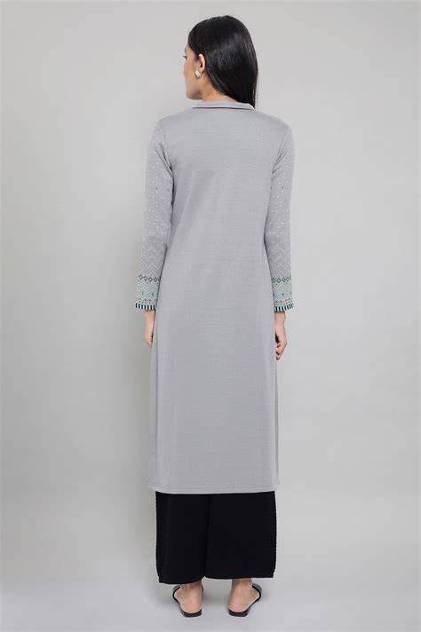 Buy Silver Winter kurta Online for Woman | Shop for Aurelia