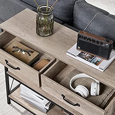 Buy Yaheetech Console Table with 2 Drawers, Industrial 3 Tier Entryway ...