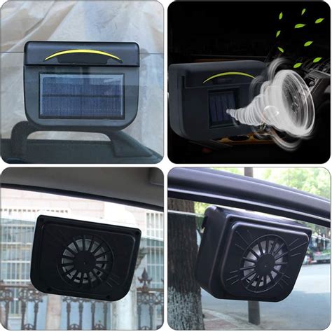 Buy Wakauto Solar Powered Car Fan Solar Car Window Windshield Auto Air ...