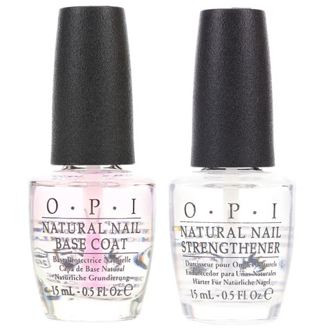 OPI Natural Nail Base Coat 0.5 oz & Natural Nail Strengthener 0.5 oz ...