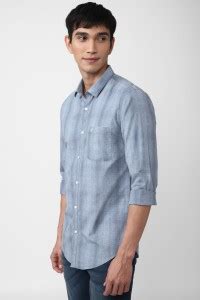 Peter England University Men Checkered Casual Grey Shirt - Buy Peter ...