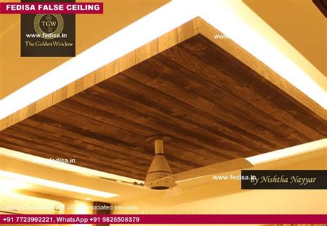 Fall Ceiling Design For Hall With Two Fans Wooden Roof Ceiling Design