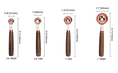 Dizgoy Stainless Steel + Copper + Wooden Measuring Cup and Spoon with ...