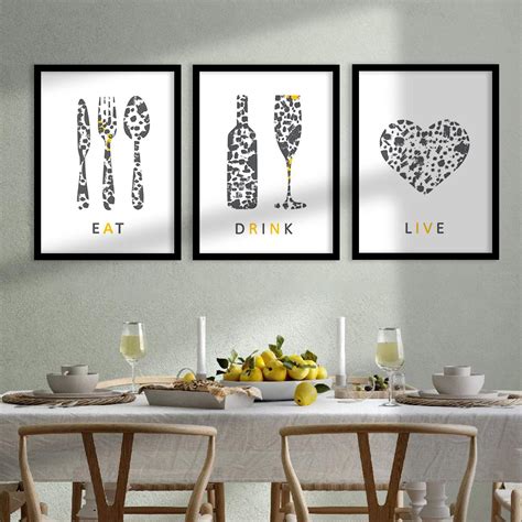 Kitchen Quotes Wall Posters Set for Kitchen Restaurant Bar Wall Decor ...