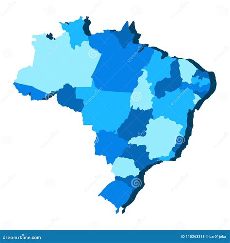 Political map of Brazil stock vector. Illustration of country - 115263318